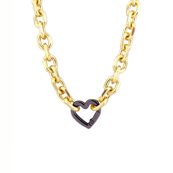 Chunky Cable Chain Heart Necklace